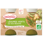 BABYBIO LEGUMES VERTS DE NOS REGIONS 4 MOIS + 2 POTS 130 G