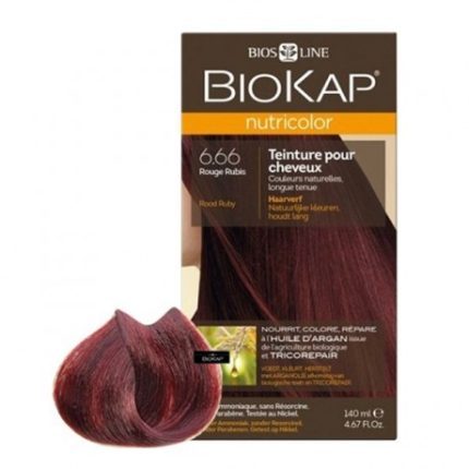 BIOKAP NUTRICOLOR DELICATO RAPID 6.66 ROUGE RUBIS 135ML