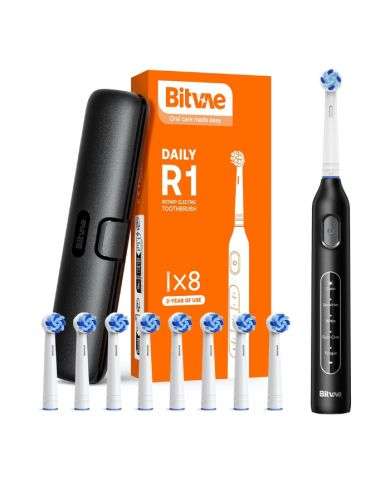 body-good-bitvae-daily-r1-rotary-electric-toothbrush-x-8-replaceable-brush-heads-brosses-a-dents-electriques.jpg BITVAE DAILY R1 ROTARY ELECTRIC TOOTHBRUSH x 8 REPLACEABLE BRUSH HEADS – Image 1