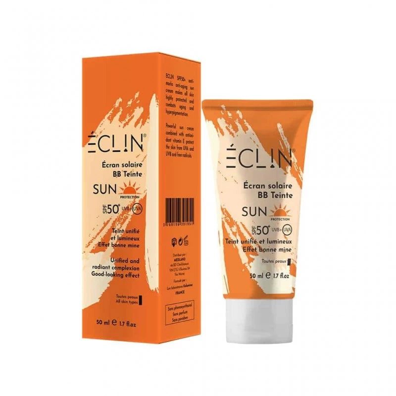 eclin-creme-solaire-spf50-bb-teintee-50ml.jpg Eclin crème solaire SPF50+ teintée 50ml – Image 1