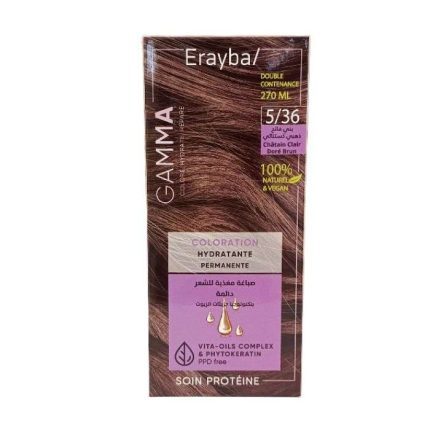 Erayba Gamma Coloration Hydratante Permanente 5-36 – Châtain Clair Doré Brun