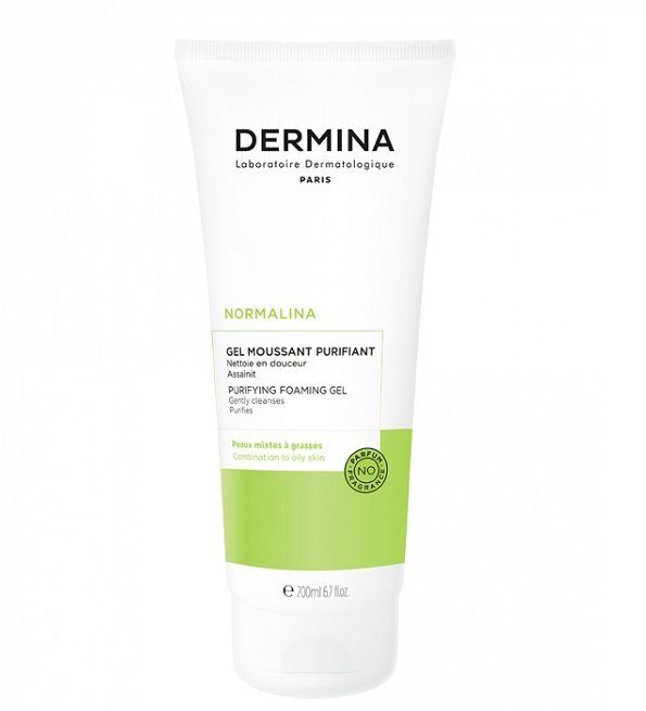 gel-moussant-purifiant-peaux-mixtes-a-grasses-200ml-normalina-dermina-1-1.jpg DERMINA NORMALINA GEL MOUSSANT PURIFIANT 200 ML – Image 1