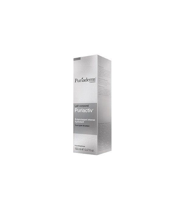 puriactiv_lait_boite-1.jpg PURIADERM PURIACTIV LAIT CORPOREL ECLAIRCISSANT HYDRATANT 150 ML – Image 1