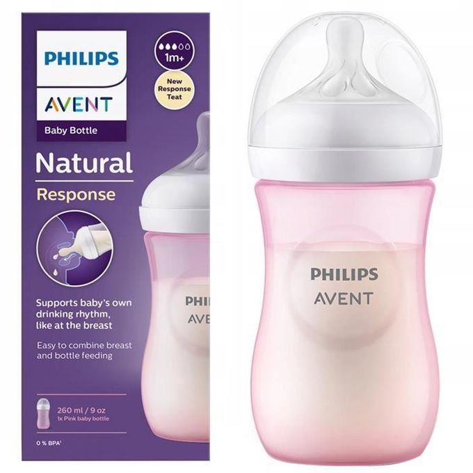 scy903_11.jpg AVENT NATURAL RESPONSE BIBERON 1MOIS+ 260ML ROSE – Image 1
