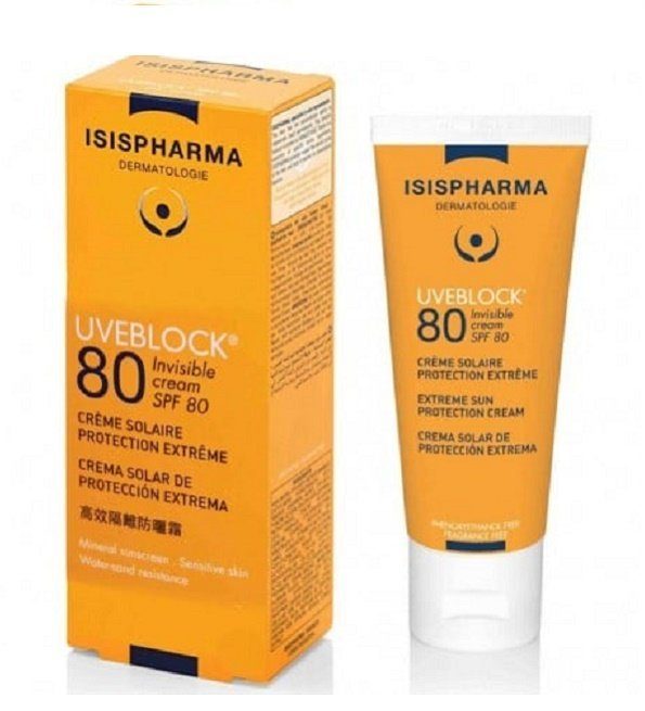 uveblock-ecran-spf-80-teinte-40-ml-isispharma-1.jpg ISISPHARMA UVEBLOCK 80 CREME INVISIBLE 40 ML – Image 1