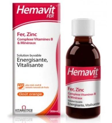 VITABIOTICS Hemavit Fer Complexes Vitamines B et Minéraux Liquide – 200ml